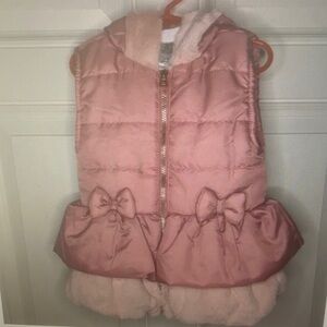 Pink Puffer Vest with Bows